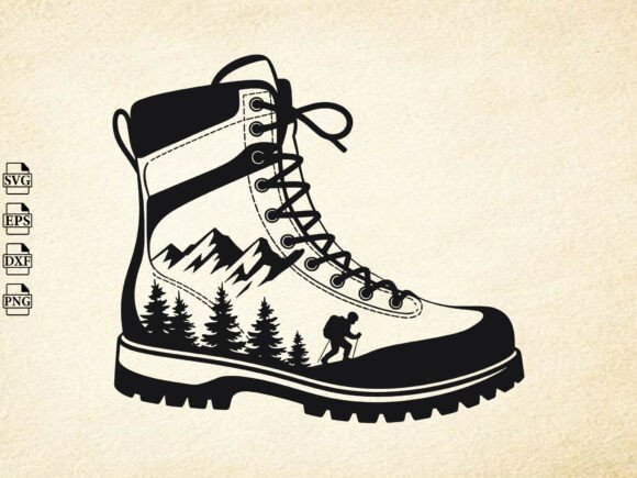 Download Hiking Boot Svg, Forest Scene Svg - Premium Bundle