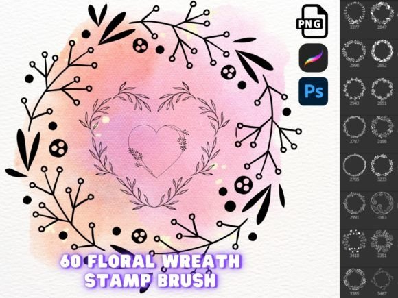 Download Procreate Photoshop Floral Wreath Brush - Wreath Collection
