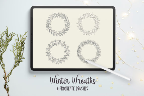Download Winter Wreaths Procreate Stamp Brushes - Wreath Collection