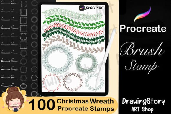 Download 100 Wreath Line Procreate Brushes - Wreath Collection