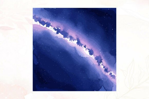Download Watercolor Universe Galaxy with Stars - Premium Resources