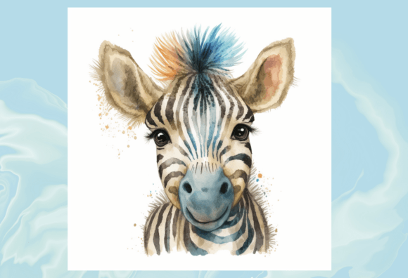 Download Cute Little Zebra Digital Illustration - Digital illustration Collection