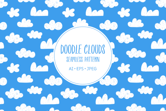 Download Hand-drawn Doodle Clouds Pattern - Premium Bundle